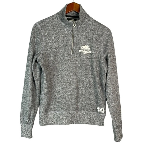 ROOTS Canada Heather Grey Whistler Quarter Zip Sweater Sweatshirt Gorpcore S - Picture 14 of 14